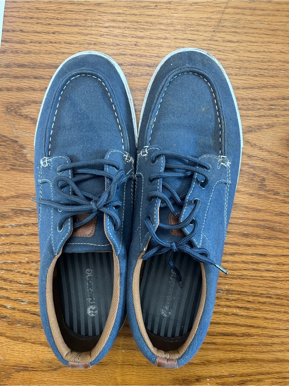 Men's Canvas Boat Shoes in Navy Blue